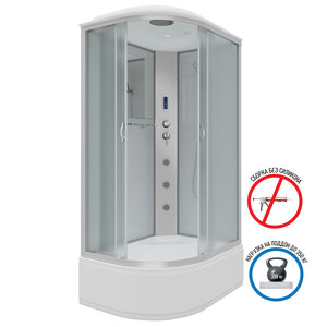 Изображение товара Душевая кабина Niagara Classic 120 x 80 см, высокий поддон, профиль серебро, стекло матовое, левая/правая, NG-2310-14LF/NG-2310-14RF
