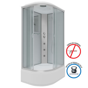 Изображение товара Душевая кабина Niagara Classic 120 x 80 см, высокий поддон, профиль серебро, стекло матовое, правая, NG-2310-14RG