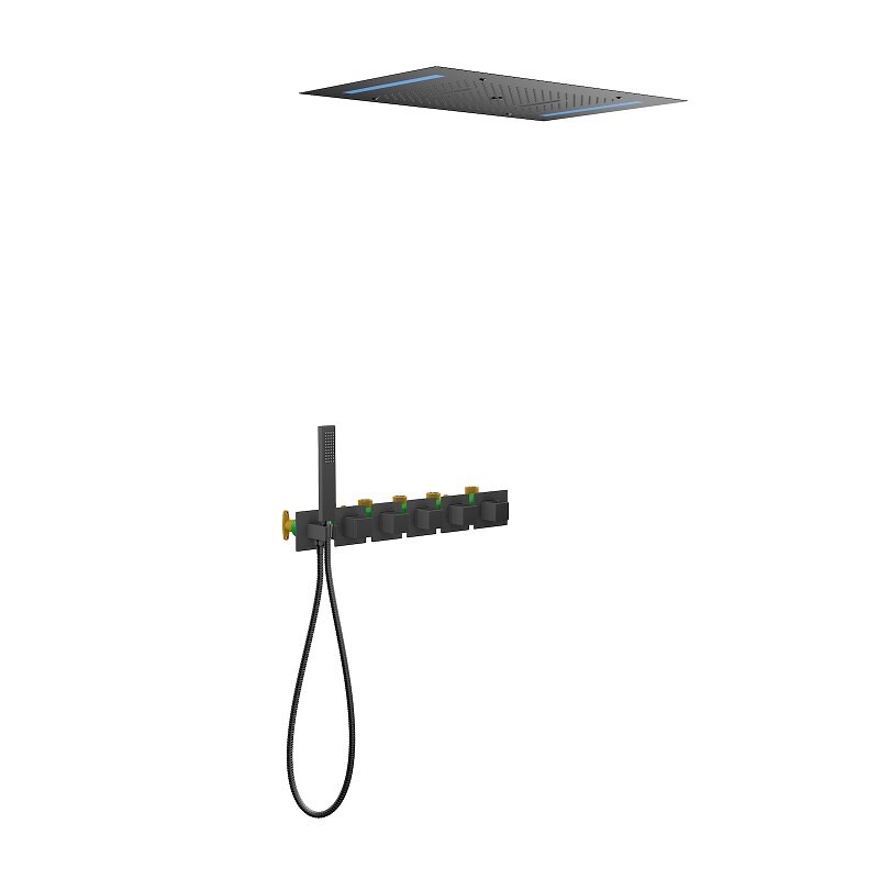 Изображение товара Душевая система Timo Petruma SX-5229/03SM термостатическая, с LED подсветкой, цвет черный