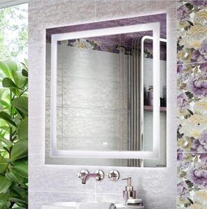 Изображение товара Зеркало Comfortу Квадрат, 75 см, LED подсветка, сенсорный выключатель, белый, 00-00005258 (00-00005258CF)
