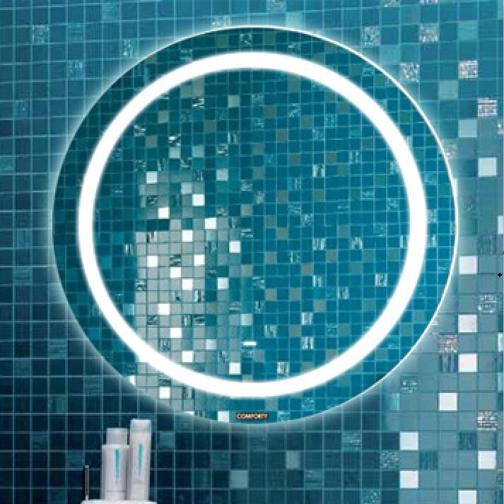 Изображение товара Зеркало Comfortу Круг 60 см LED подсветка сенсорный белое Изображение товара Зеркало Comfortу Круг 60 см LED подсветка сенсорный белое