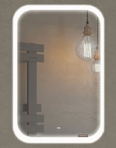 Изображение товара Зеркало Comforty Пион, 60 см, LED подсветка, бесконтактный сенсор, белый, 00-00012704 (00-00012704CF)
