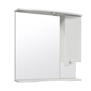 Изображение товара Зеркальный шкаф Runo Милано 75, правый, с подсветкой, белый, УТ000002098