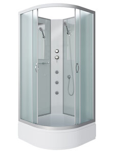 Изображение товара Душевая кабина Niagara Classic 90 x 90 х 200 см, средний поддон, профиль серебро, стекло матовое, NG-3301-14BKG