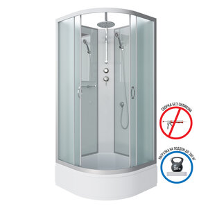 Изображение товара Душевая кабина Niagara Classic 100 x 100 х 210-240 см, средний поддон, профиль серебро, стекло матовое, NG-3302-14BKT