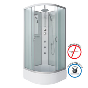 Изображение товара Душевая кабина Niagara Classic 90 x 90 х 210-240 см, средний поддон, профиль серебро, стекло матовое, NG-3301-14BKTG