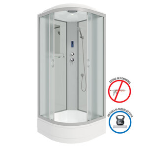 Изображение товара Душевая кабина Niagara Classic 100 x 100 х 215 см, средний поддон, профиль серебро, стекло матовое, NG-3302-14P