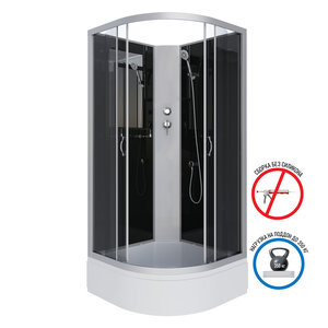Изображение товара Душевая кабина Niagara Classic 90 x 90 х 200 см, средний поддон, профиль серебро, стекло тонированное, NG-3501-14BK