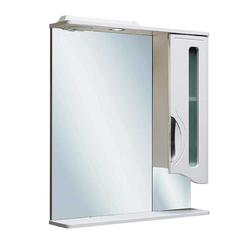 Изображение товара Зеркальный шкаф Runo Толедо 65 с подсветкой и розеткой, правый, белый