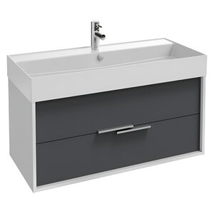 Изображение товара Тумба под раковину Jacob Delafon Vivienne EB1668-J5-J54, 100 см, белая и серая, подвесная