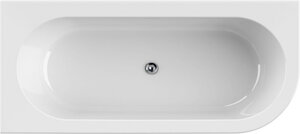 Изображение товара Ванна акриловая Cezares Slim Corner, 179 х 79 см, черная фронтальная панель, чаша белая, левая/правая