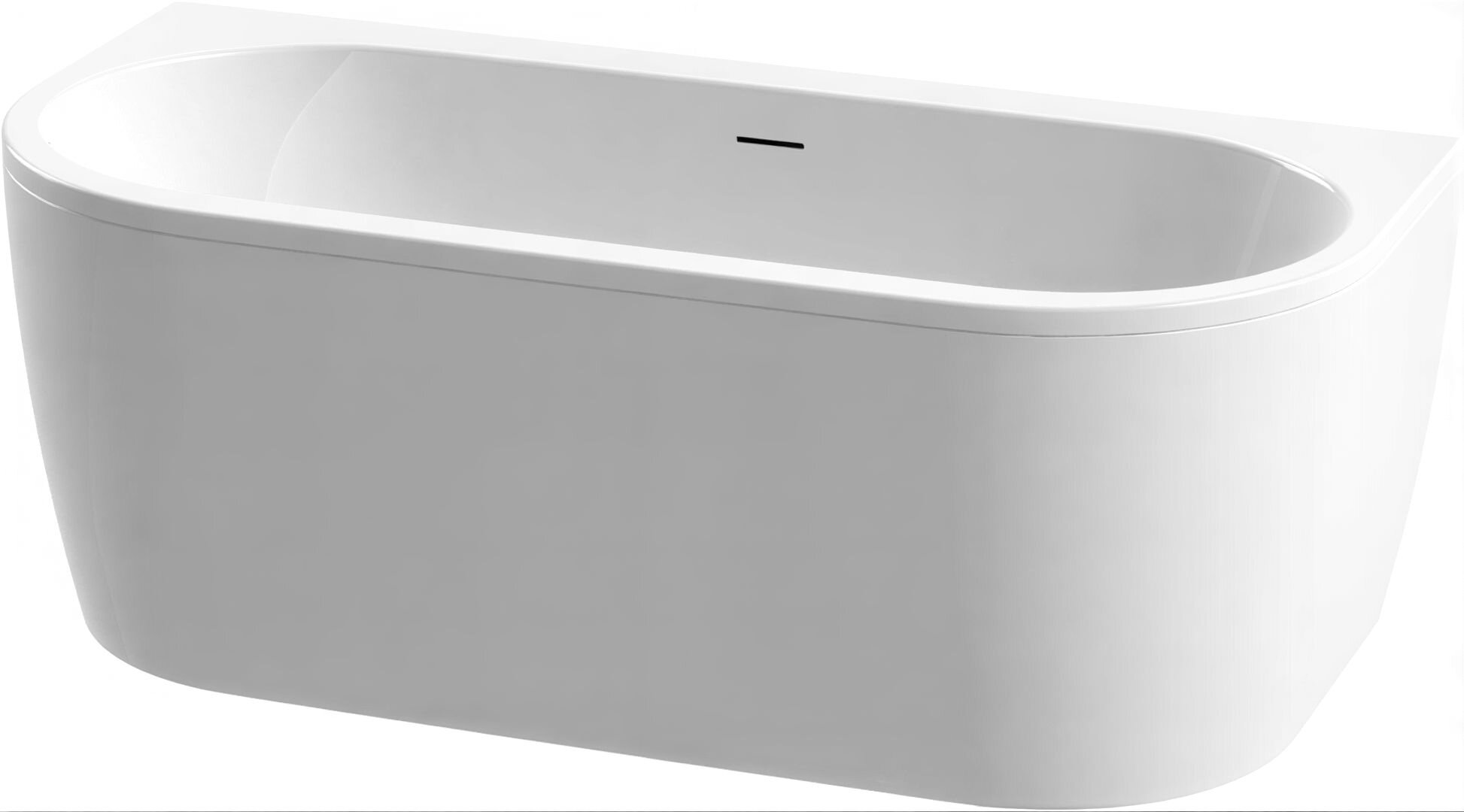 Изображение товара Ванна акриловая Cezares Slim Wall, 180 х 79 см, белая фронтальная панель, чаша белая, SLIM WALL-180-80-60-W37-SET