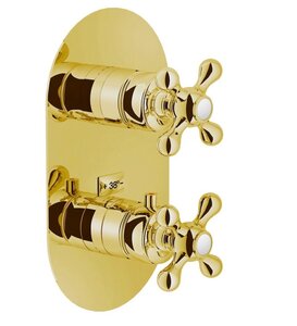 Изображение товара Смеситель Nobili Grazia GRC5102GDP термостатический золотой для душа