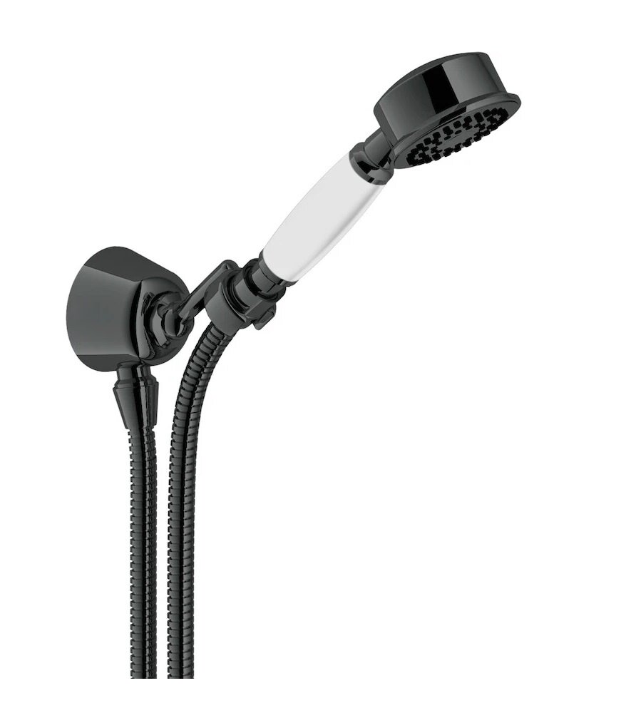 Изображение товара Душевой гарнитур Nobili со шланговым подсоединением, 1 режим лейки, цвет черный, AD143/7FLP
