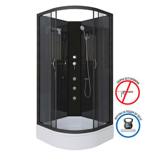 Изображение товара Душевая кабина Niagara Classic 90 x 90 х 200 см, средний поддон, профиль черный, стекло тонированное, NG-6501-14BKG