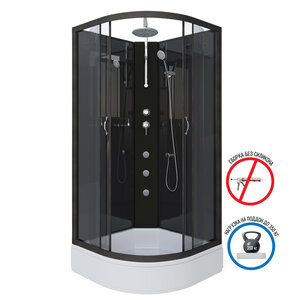 Изображение товара Душевая кабина Niagara Classic 90 x 90 х 210-240 см, средний поддон, профиль черный, стекло тонированное, NG-6501-14BKTG