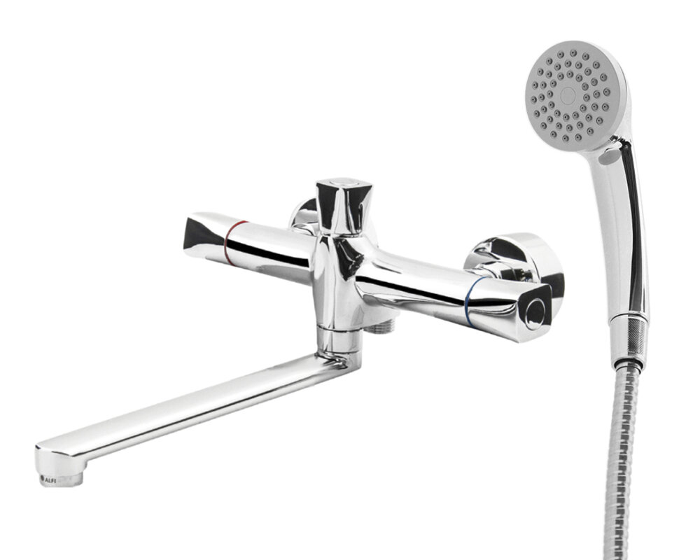 Изображение товара Смеситель Orange Alfi для ванны и душа, с душевым гарнитуром, хром, M82-214cr