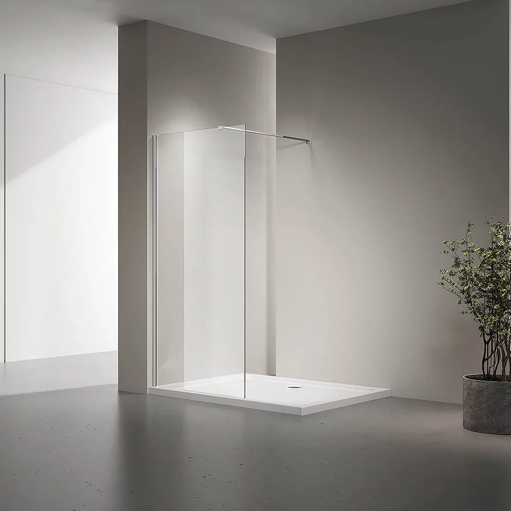 Изображение товара Душевая стенка Veconi Korato 90 см без дверей прозрачное стекло хром профиль