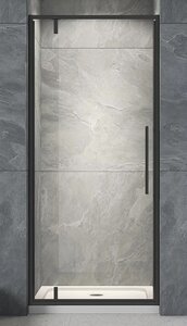 Изображение товара Душевая дверь Veconi Vianno 70 см распашная прозрачное стекло черный матовый профиль