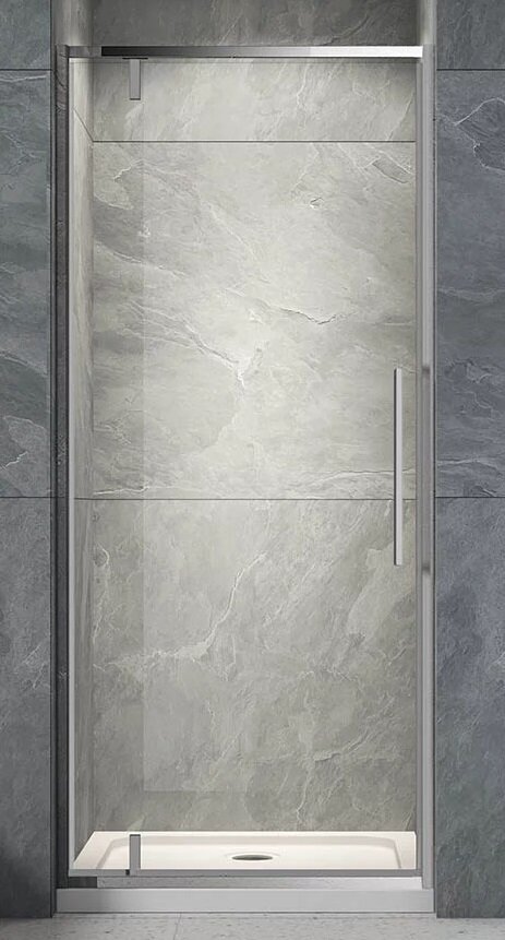 Изображение товара Душевая дверь Veconi Vianno 80 см распашная прозрачное стекло хром профиль