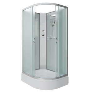 Изображение товара Душевая кабина Niagara Classic 90 x 80 см, средний поддон, профиль серебро, стекло матовое, левая/правая, NG-33984-14LBK/NG-33984-14RBK