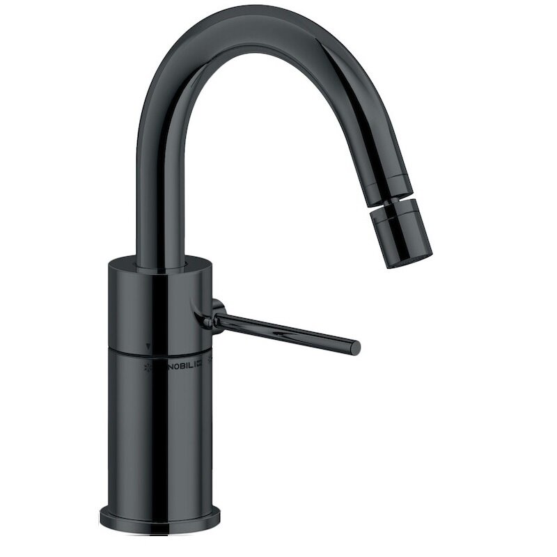 Изображение товара Смеситель Nobili Velis VE125139/2FLP для биде, с донным клапаном, цвет черный/Diamond smoke PVD