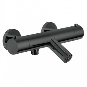 Изображение товара Смеситель Nobili Velis VE125010/1FLP для ванны и душа, термостатический, Diamond smoke PVD, цвет черный глянцевый