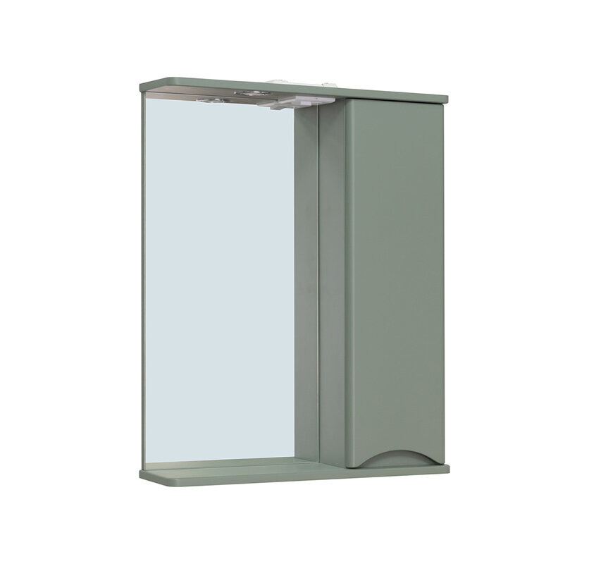 Изображение товара Зеркальный шкаф Runo Афина 60, правый, с подсветкой, цемент, 00-00001207