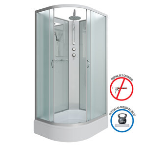 Изображение товара Душевая кабина Niagara Classic 110 x 80 см, средний поддон, профиль хром, стекло матовое, левая/правая, NG-33184-14LBKT/NG-33184-14RBKT