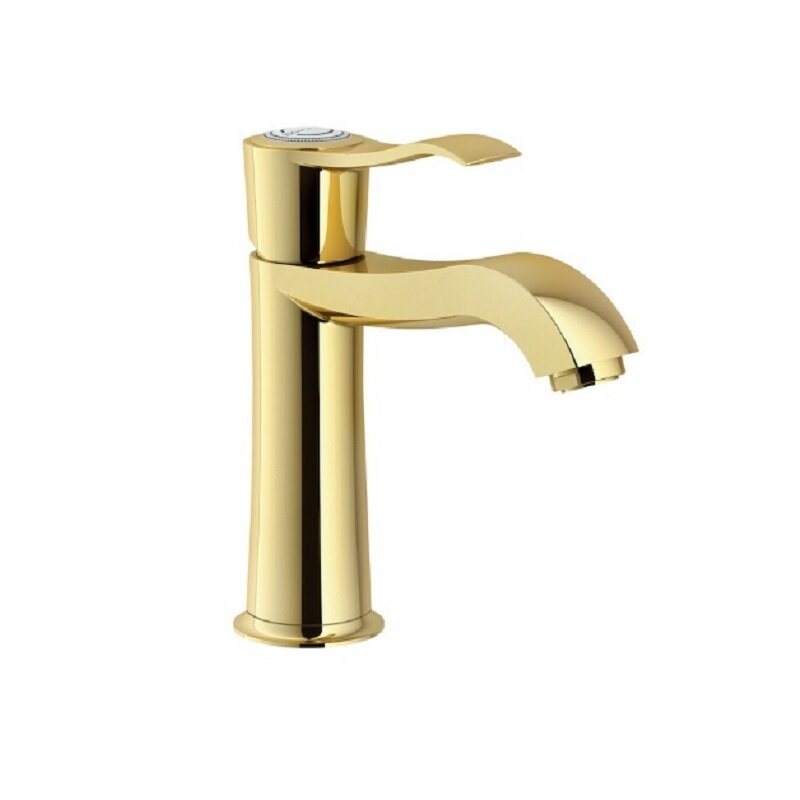 Изображение товара Стильный смеситель Nobili Sofi SI98118/1GDP для раковины с донным клапаном золотой цвет