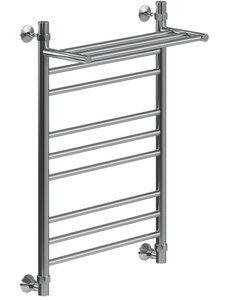 Изображение товара Полотенцесушитель водяной Ника Classic, высота 80 см, ширина 60 см, с полкой, хром, ЛП Г2 ВП 80/60