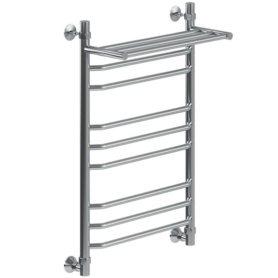 Изображение товара Полотенцесушитель водяной Ника Trapezium, высота 80 см, ширина 50 см, с полкой, хром, ЛТ Г2 ВП 80/50