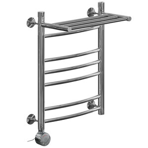 Изображение товара Полотенцесушитель электрический Ника Arc, высота 60 см, ширина 50 см, подключение слева, с полкой, хром, ЛД Г2 ВП 60/50