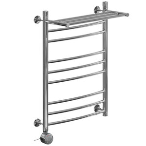 Изображение товара Полотенцесушитель электрический Ника Arc, высота 80 см, ширина 60 см, подключение слева, с полкой, хром, ЛД Г2 ВП 80/60