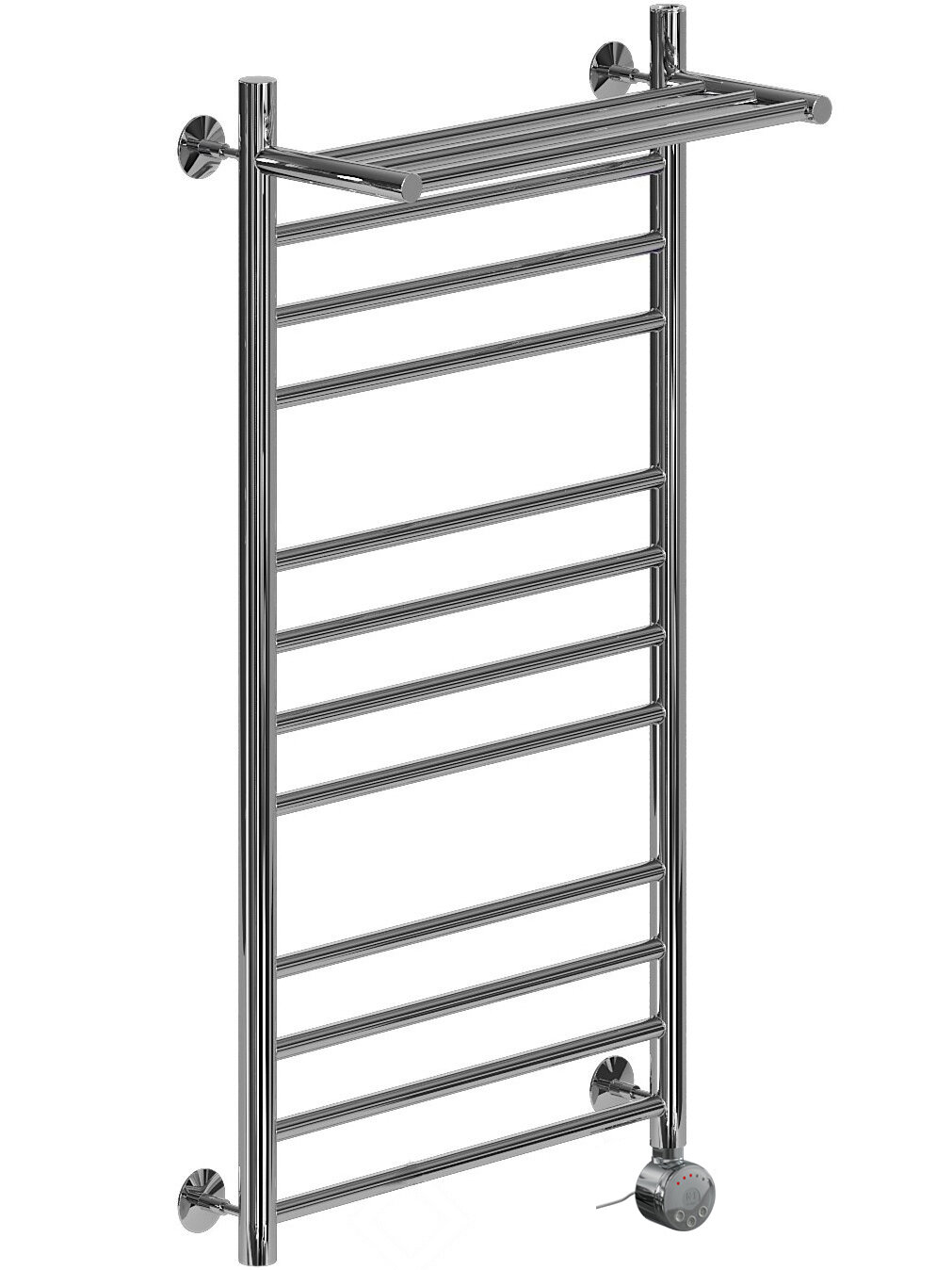 Изображение товара Полотенцесушитель электрический Ника Classic, высота 100 см, ширина 50 см, подключение справа, с полкой, хром, ЛП Г2 ВП 100/50