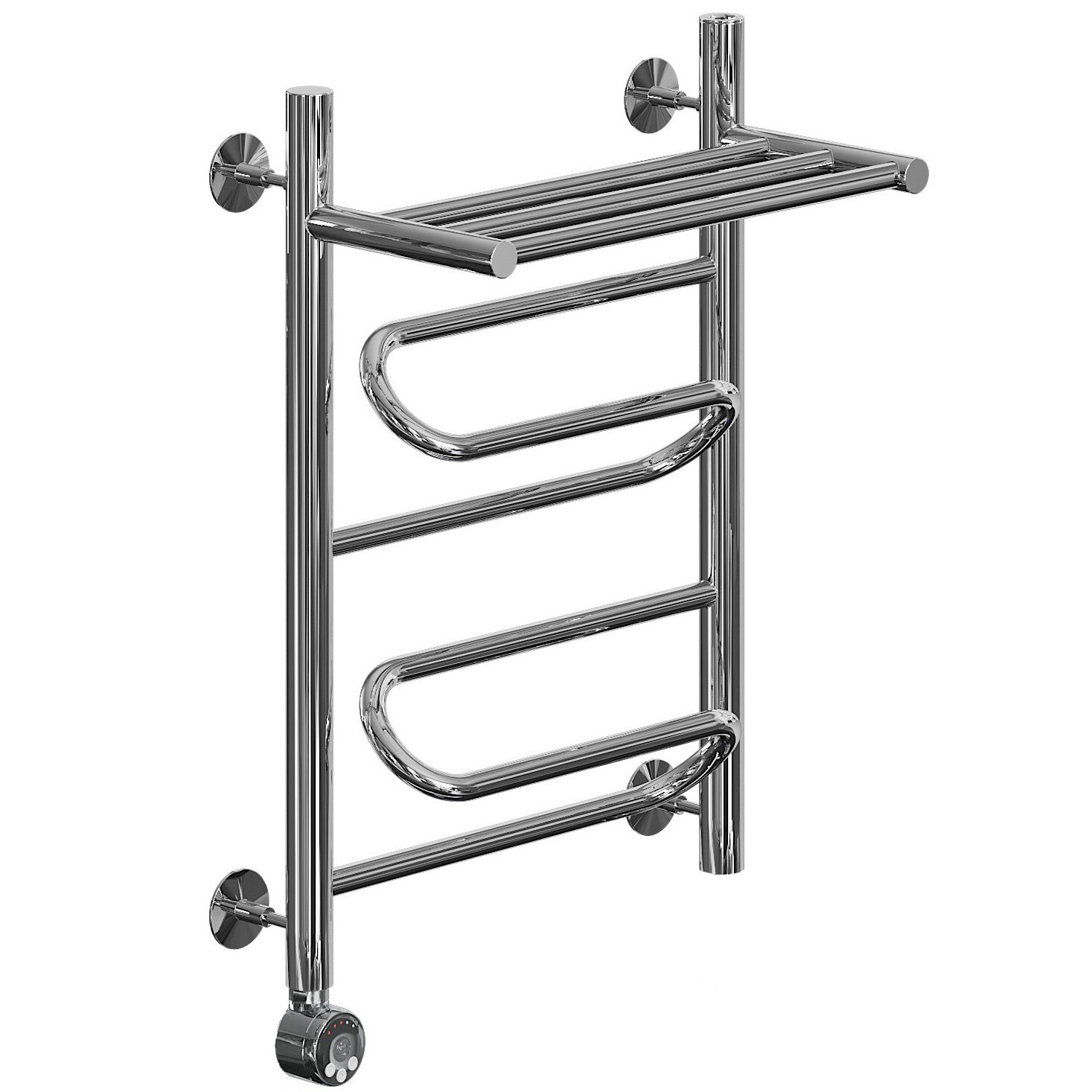 Изображение товара Электрический полотенцесушитель Ника Curve 60 см с полкой хром