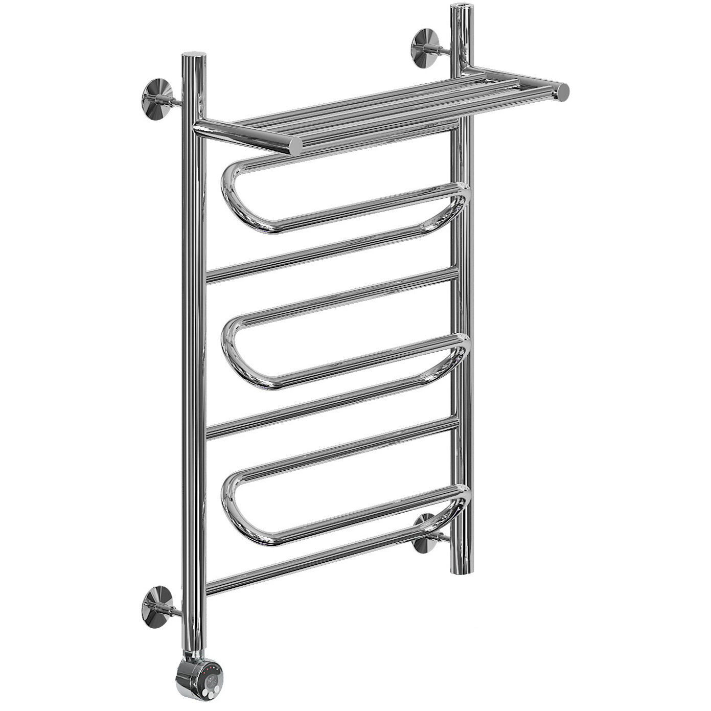 Изображение товара Электрический полотенцесушитель Ника Curve 80x50 с полкой хром Россия