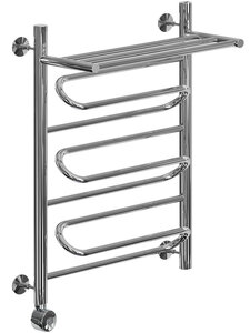 Изображение товара Полотенцесушитель электрический Ника Curve, высота 80 см, ширина 60 см, подключение слева, с полкой, хром, ЛЗ ВП 80/60