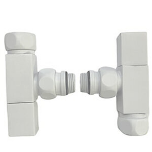 Изображение товара Вентиль запорный Ника, угловой, квадратный, 3/4 х 1/2 г/ш, белый матовый, 2 шт