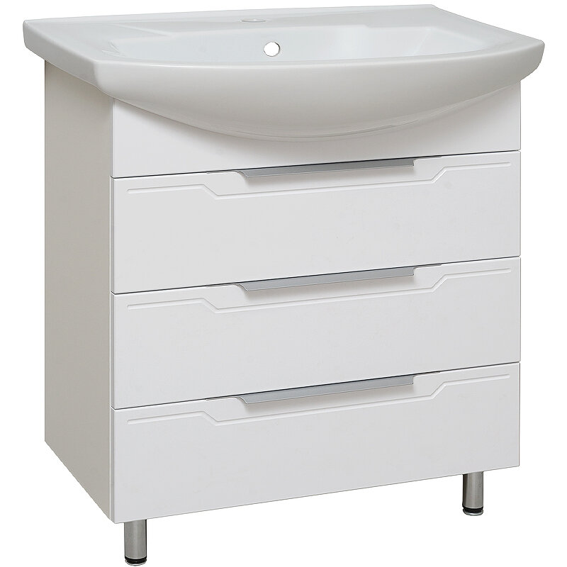 Изображение товара Тумба под раковину Runo Верона 75 белая напольная корпус из МДФ