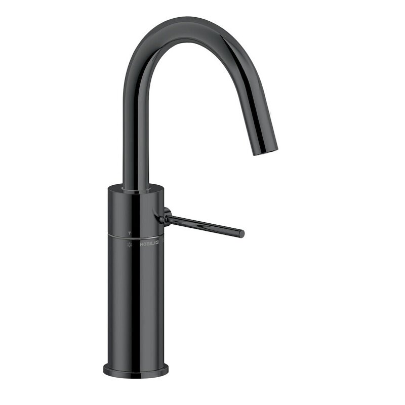 Изображение товара Смеситель Nobili Velis VE125138/2FLP для раковины, с донным клапаном, цвет черный глянцевый