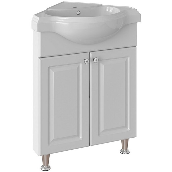 Изображение товара Тумба под раковину Runo Классик 65 угловая напольная белая Россия