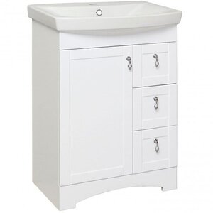 Изображение товара Тумба под раковину Runo Мерида 60 белая напольная схема