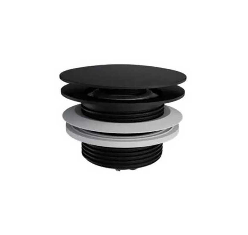 Изображение товара Донный клапан для ванны Excellent click-clack черный матовый 5,25 см