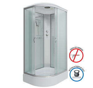 Изображение товара Душевая кабина Niagara Classic 120 x 90 см, средний поддон, профиль серебро, стекло матовое, левая/правая, NG-33294-14LBKT/NG-33294-14RBKT