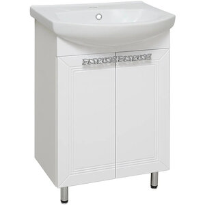 Изображение товара Тумба под раковину Runo Монро 55 белая напольная 50.5 см МДФ ВДСП Изображение товара Тумба под раковину Runo Монро 55 белая напольная 50.5 см МДФ ВДСП