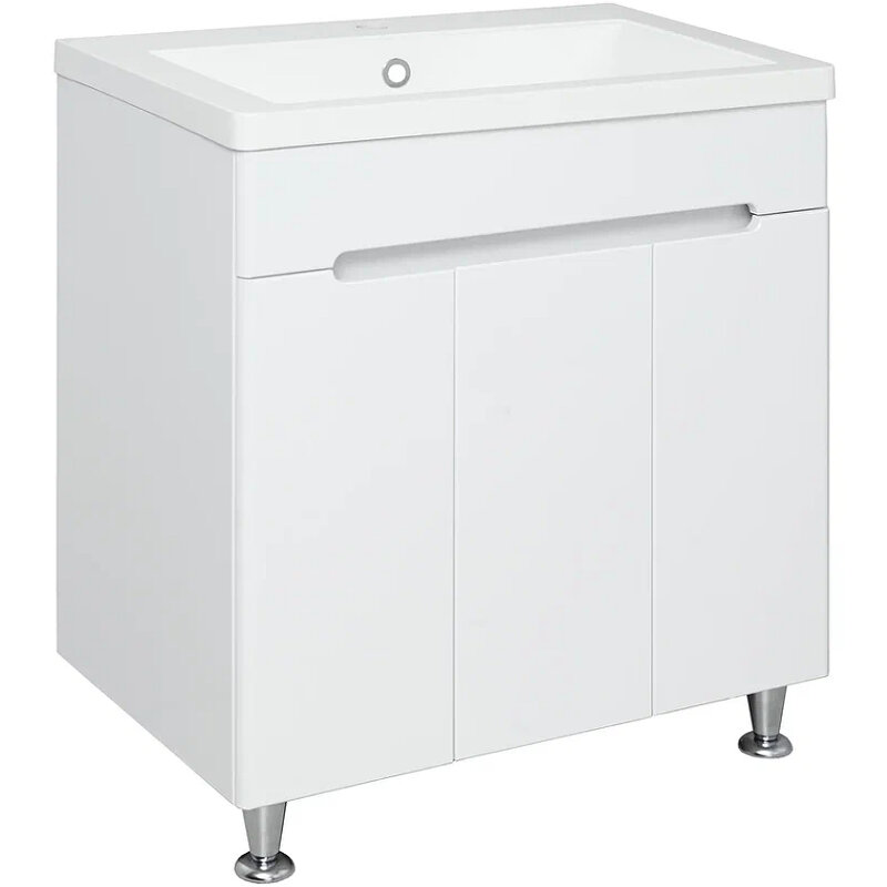 Изображение товара Тумба под раковину Runo Парма 75 белая напольная с 3 дверями