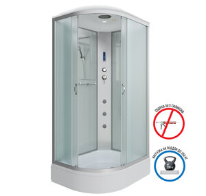 Изображение товара Душевая кабина Niagara Classic 130 x 90 см, средний поддон, профиль серебро, стекло матовое, левая/правая, NG-33394-14LF/NG-33394-14RF