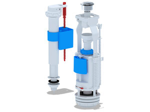 Изображение товара Комплект сливной арматуры для унитаза АниПласт, двухрежимный, с нижней подводкой 1/2", кнопка двойная хром, WC9510C