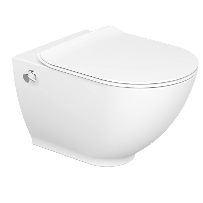 Изображение товара Подвесной безободковый унитаз BeWash Granville HRKA054H1VE0W5SZ0, со встроенным смесителем и функцией биде, крышка быстросъёмная микролифт, белый